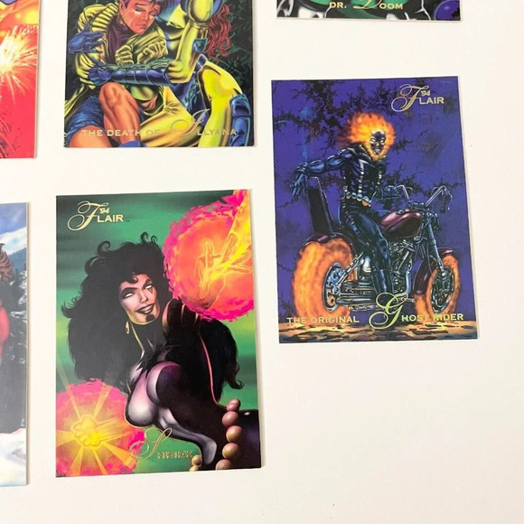 Vintage 1994 Lot of 11 Flair Cards Marvel Xmen Ghost Rider Doom Venom Spiderman - Picture 5 of 14